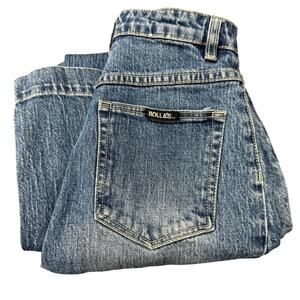 Rolla's Jeans High Rise Wide Leg Boho Coastal Blue Denim Faded Wash Womens 24